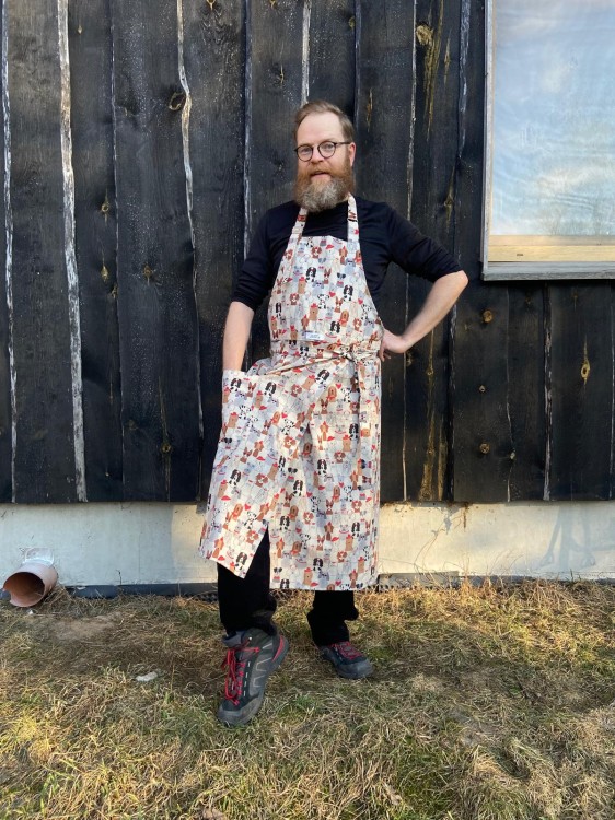 Fartuch garncarski JUSTa kolorowe pieski 1.jpeg