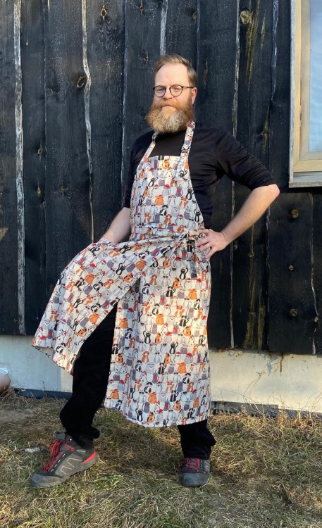 Fartuch garncarski JUSTa wzór kolorowe kotki 3.jpeg